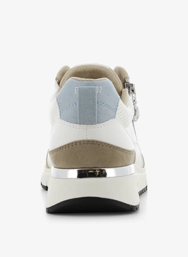 SJ Women's Colourblock Sneakers with Lace-Up Closure