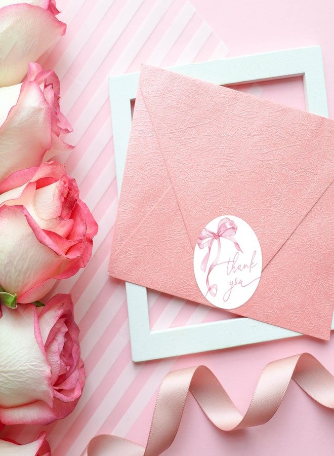 وولاين ملصقات شكر على شكل فيونكة وردية من والين، 500 قطعة، ملصقات ورقية ملونة بألوان مائية على شكل فيونكة، ملصقات لاصقة لطيفة لتزيين حفلات الهدايا ولوازم الشركات الصغيرة، 1.5 بوصة - Image 4