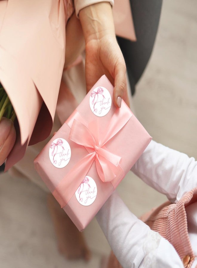 وولاين ملصقات شكر على شكل فيونكة وردية من والين، 500 قطعة، ملصقات ورقية ملونة بألوان مائية على شكل فيونكة، ملصقات لاصقة لطيفة لتزيين حفلات الهدايا ولوازم الشركات الصغيرة، 1.5 بوصة - Image 5