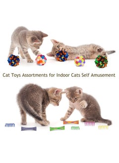 Cat Toys 25 Pcs,Kitten Toys for Indoor Cats,4 Collapsible Cat Tunnel Tubes Interactive Feather Teaser Wand Toy for Kitten Cats Springs Mouse Crinkle Toys Rainbow Football Cat Ball with Bell Toy - pzsku/ZF041400567AD67B3A818Z/45/_/1737031706/c3a354a7-fc0a-4164-bc28-9f4ad61df8c7