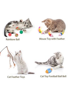 Cat Toys 25 Pcs,Kitten Toys for Indoor Cats,4 Collapsible Cat Tunnel Tubes Interactive Feather Teaser Wand Toy for Kitten Cats Springs Mouse Crinkle Toys Rainbow Football Cat Ball with Bell Toy - pzsku/ZF041400567AD67B3A818Z/45/_/1737031713/d7f56846-a356-488f-9ee8-5b53f594a886