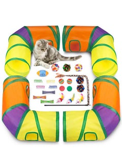 Cat Toys 25 Pcs,Kitten Toys for Indoor Cats,4 Collapsible Cat Tunnel Tubes Interactive Feather Teaser Wand Toy for Kitten Cats Springs Mouse Crinkle Toys Rainbow Football Cat Ball with Bell Toy - pzsku/ZF041400567AD67B3A818Z/45/_/1737031716/ab06c864-a8a0-4583-be5d-71d70abcffc5