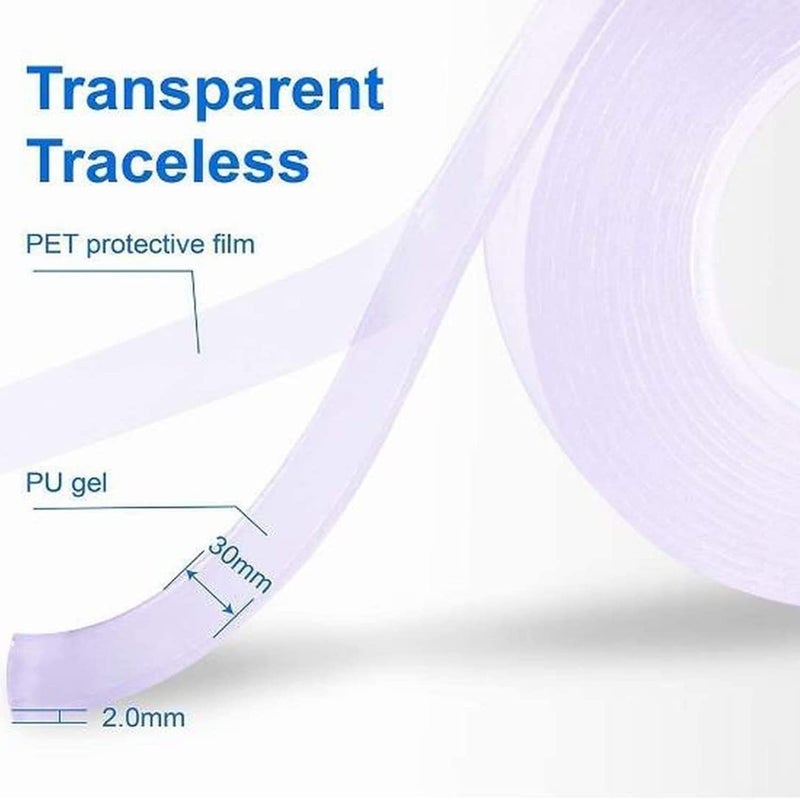 IONIX Double Sided Tape | Tape for Wall | Silicon Double Sided Tape | Double Sided Tape for Craft | Double Sided Tape Heavy Duty, Transparent Nano Multipurpose Adhesive Tape - Image 5