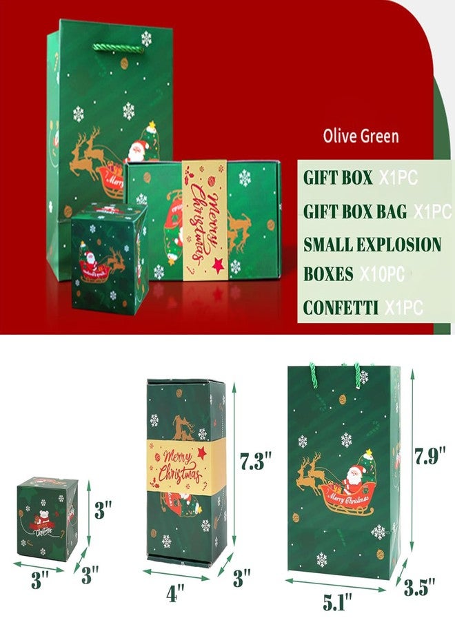 DYFCNP Surprise Box Gift Box for Money, Surprise Gift Box Explosion,2024 Newly Merry Christmas Surprise Gift Boxes,Folding Pop-Up Explosion Gift Box for Birthday Anniversary Valentine Proposal (Green Christmas) - Image 5