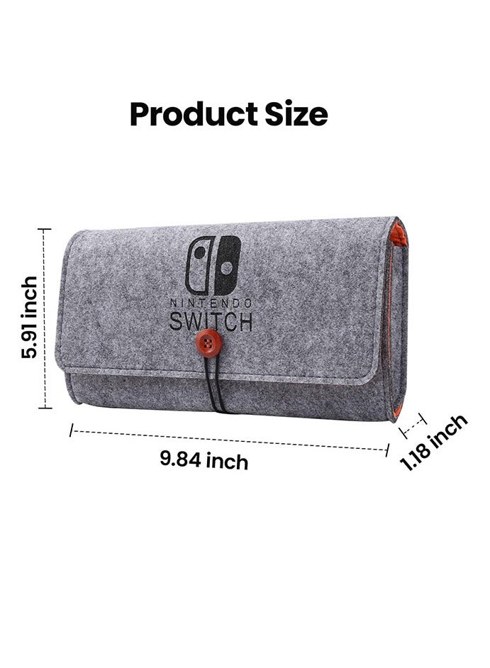 Switch Carrying Case for Nintendo Switch OLED Model 2021 & Switch 2017, Hard Shell Portable Cover Storage Bag w/5 Game Card Slots for Nintendo Switch Console & Accessories - Image 2