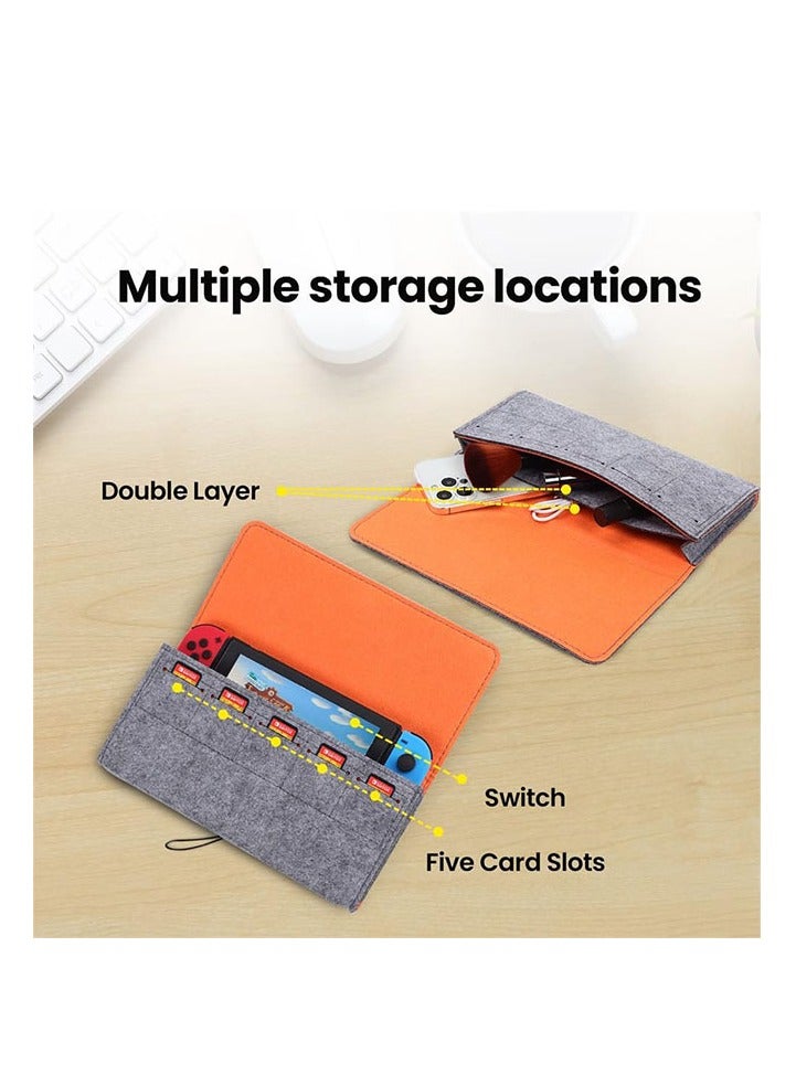 Switch Carrying Case for Nintendo Switch OLED Model 2021 & Switch 2017, Hard Shell Portable Cover Storage Bag w/5 Game Card Slots for Nintendo Switch Console & Accessories - Image 3
