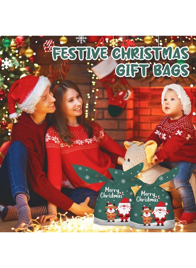 HASTHIP حقائب هدايا عيد الميلاد القطنية HASTHIP 50 قطعة - حجم صغير ومتوسط - زينة عيد الميلاد - حقائب هدايا للعودة للأطفال في حفلات أعياد الميلاد والعطلات - حقائب تغليف للهدايا لحفلات عيد الميلاد - اللون الأخضر - Image 4