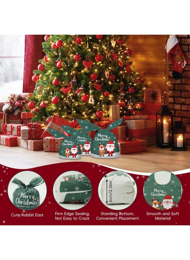 HASTHIP حقائب هدايا عيد الميلاد القطنية HASTHIP 50 قطعة - حجم صغير ومتوسط - زينة عيد الميلاد - حقائب هدايا للعودة للأطفال في حفلات أعياد الميلاد والعطلات - حقائب تغليف للهدايا لحفلات عيد الميلاد - اللون الأخضر - Image 3
