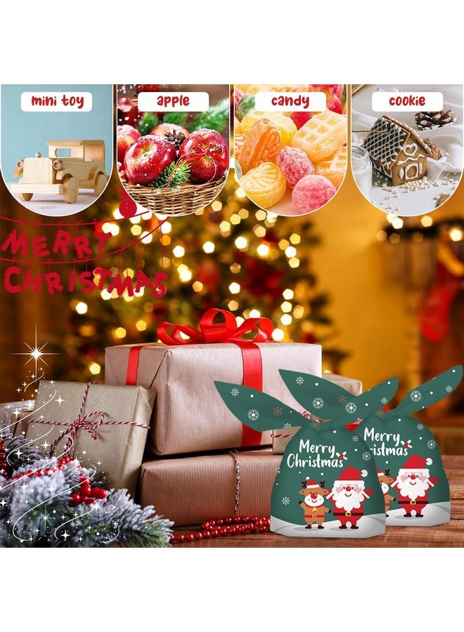 HASTHIP حقائب هدايا عيد الميلاد القطنية HASTHIP 50 قطعة - حجم صغير ومتوسط - زينة عيد الميلاد - حقائب هدايا للعودة للأطفال في حفلات أعياد الميلاد والعطلات - حقائب تغليف للهدايا لحفلات عيد الميلاد - اللون الأخضر - Image 5