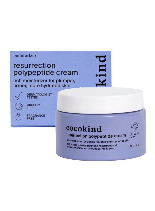 Cocokind Resurrection Polypeptide Cream Hydrating Face Moisturizer With Peptides And Squalane Anti Aging Skin Barrier Repair Cream For Dry Skin - Image 1