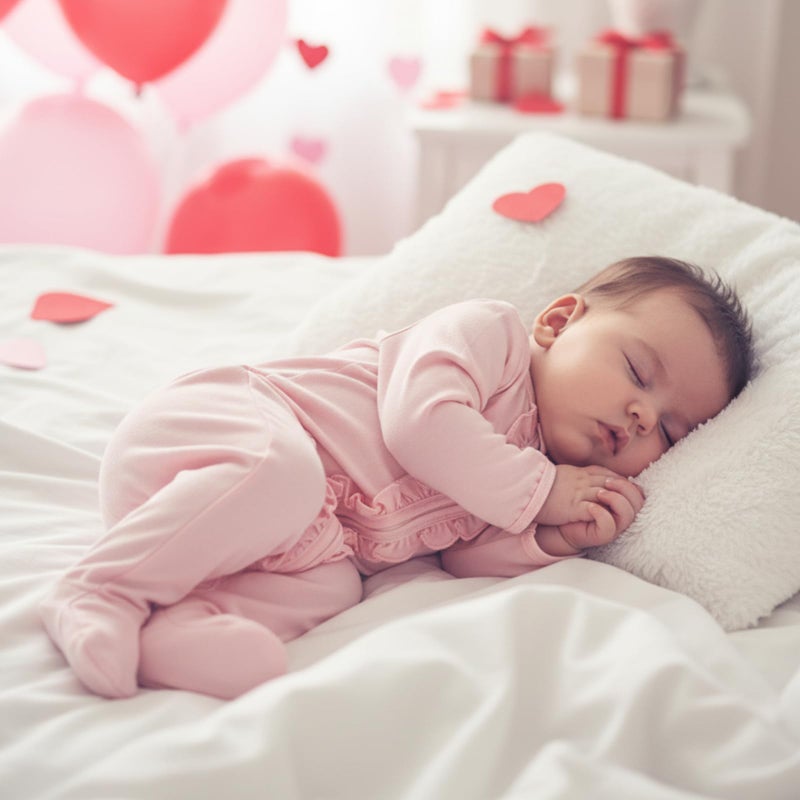 Kuriozud Newborn Valentines Outfit Baby Girl Heart Footie Romper Sleeper with Headband Cute Infant Clothes (Valentines Heart Pink, 3-6 Months) - Image 3