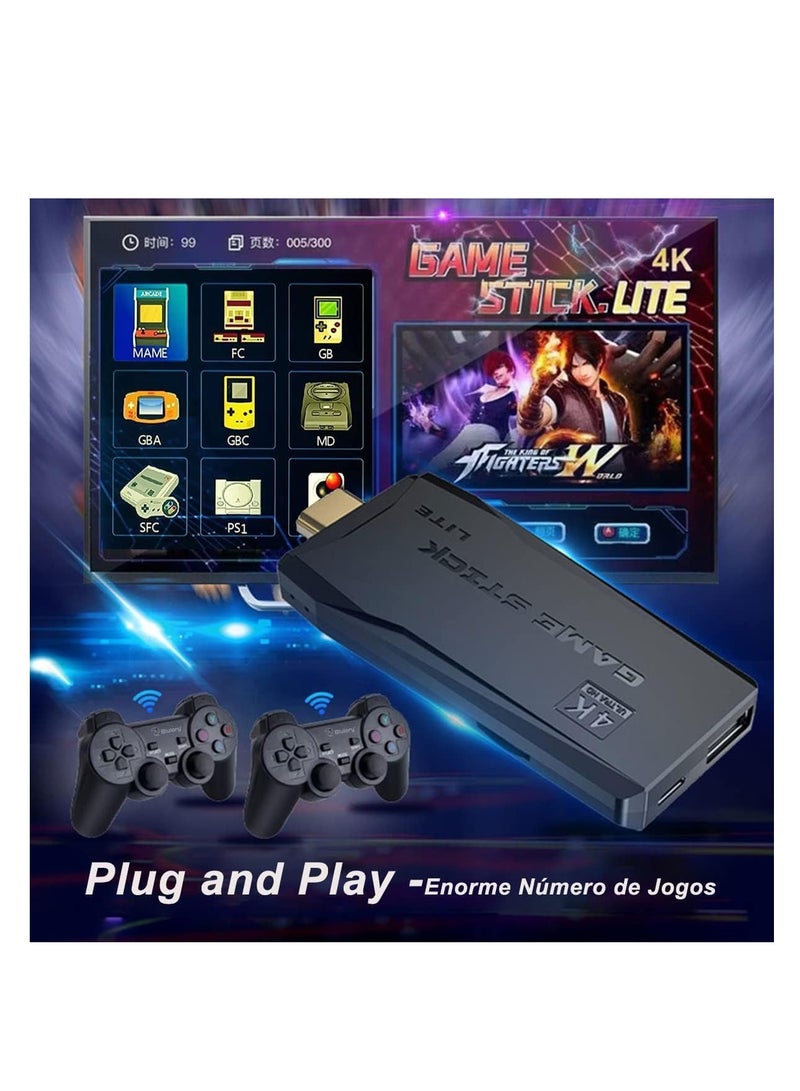 4k smart video game tv stick,video game consoles,(10,000) games 32/64gb retro classic gamin 2.4g wireless gamepads controller (64g,10000+ games) - Image 2