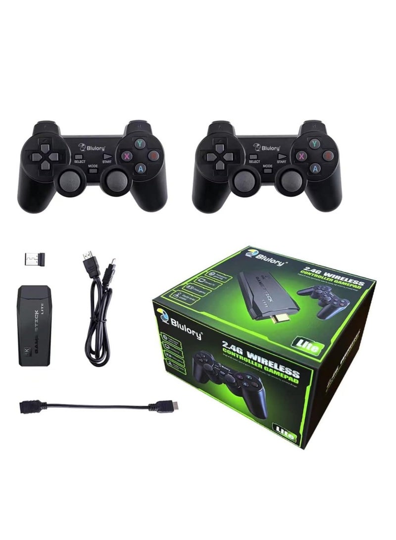 4k smart video game tv stick,video game consoles,(10,000) games 32/64gb retro classic gamin 2.4g wireless gamepads controller (64g,10000+ games) - Image 1