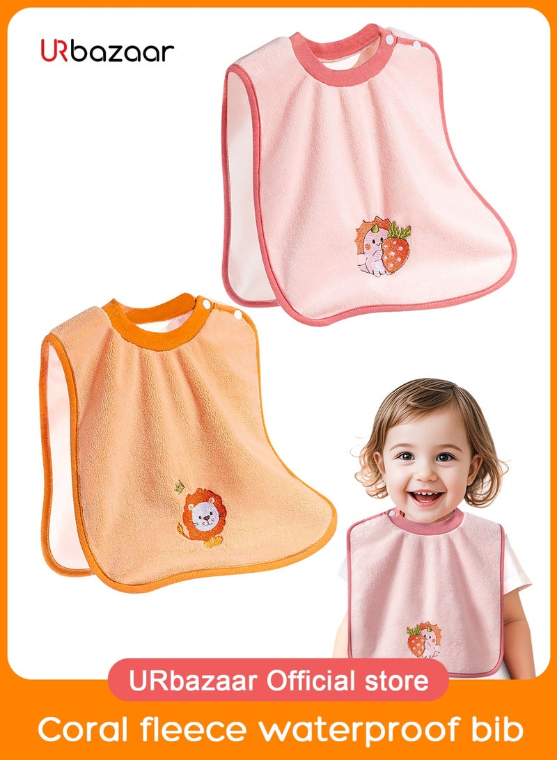 URbazaar 2-Pack Organic Baby Bibs for Boys, Girls - Super Absorbent Cotton Drool Bibs for Baby Girl & Boy, Teething Toddler, Drooling Newborn, Ultra Soft & Machine Washable - Image 1