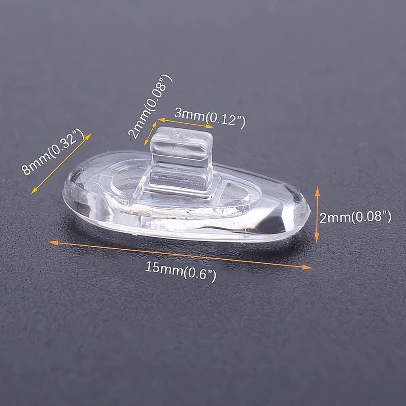 BEHLINE Push-in Glasses Nose Pads,5 Pairs Soft Silicone Eyeglasses Replacement Nose Piece,Anti-Slip Snap-in Nose Bridge Pads Clear Slide on Nose Guards for Eye Glasses Sunglasses(15mm,Teardrop-Shape) - Image 5