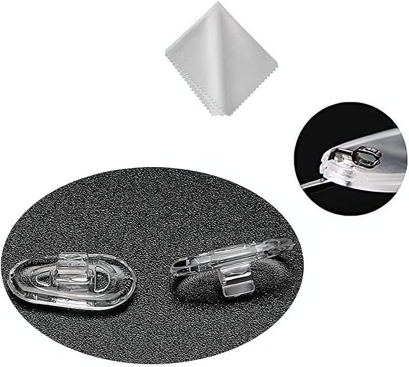 BEHLINE Push-in Glasses Nose Pads,5 Pairs Soft Silicone Eyeglasses Replacement Nose Piece,Anti-Slip Snap-in Nose Bridge Pads Clear Slide on Nose Guards for Eye Glasses Sunglasses(15mm,Teardrop-Shape) - Image 1