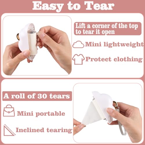 Nokiils Mini Travel Lint Roller, Reusable Pet Hair Remover for Clothes with 150 Refillable Sheets (White) - Image 3