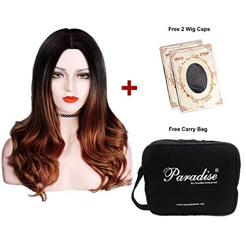 Paradise Full Head Synthetic Women Wigs Long/Women Wigs Natural Hair (Curly Black + Ombre) (Free 2 Wig Cap+ Carry Pouch) - Image 3