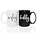Canopy Street Wifey And Hubby Matching Mugs / Two Jumbo 15 Ounce White And Black Ceramic Mugs / Funny Husband And Wife - Image 2