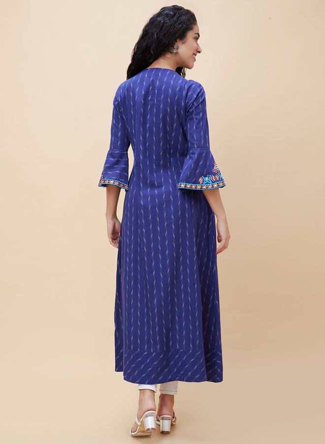 جلو باص جلوبس قميص قطن نقي بأكمام الجرس وتطريز - Image 3