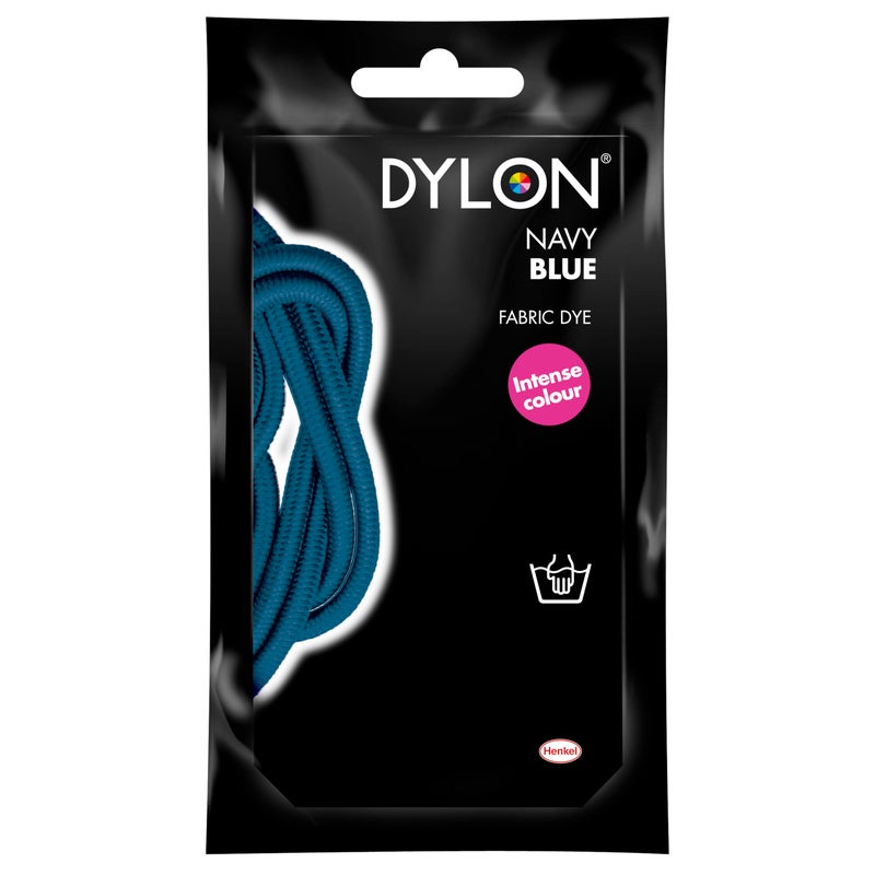 DYLON صبغة يد ديلون، كيس صبغة قماش للملابس والأثاث الناعم، 50 جرام - أزرق داكن - Image 1