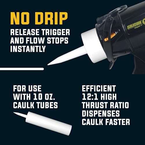 SILIGUN™ Gen-3 Compact Caulking Gun - No Drip Caulk Gun - Patented Design - Lightweight ABS Frame - Works with All 10 oz Tubes - Image 3
