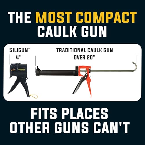 SILIGUN™ Gen-3 Compact Caulking Gun - No Drip Caulk Gun - Patented Design - Lightweight ABS Frame - Works with All 10 oz Tubes - Image 2