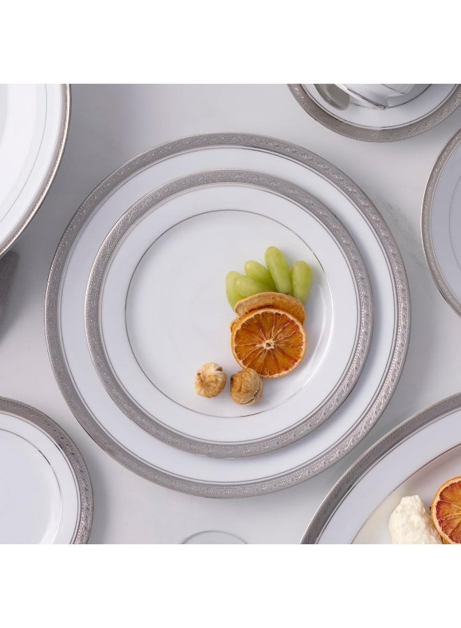 Noritake Crestwood Platinum 12-Piece Dinnerware Set Service for 4 - Image 3