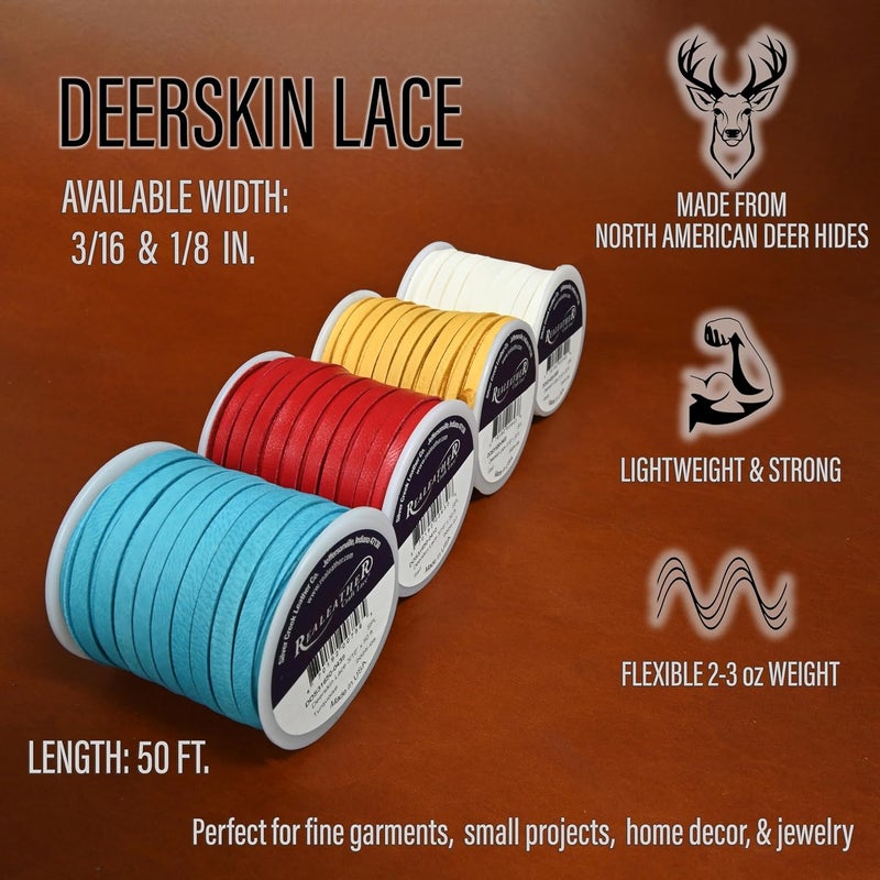 Realeather Crafts Deerskin Lace in Chocolate - 1/8" x 50' for Jewelry and Leather Projects - Image 3