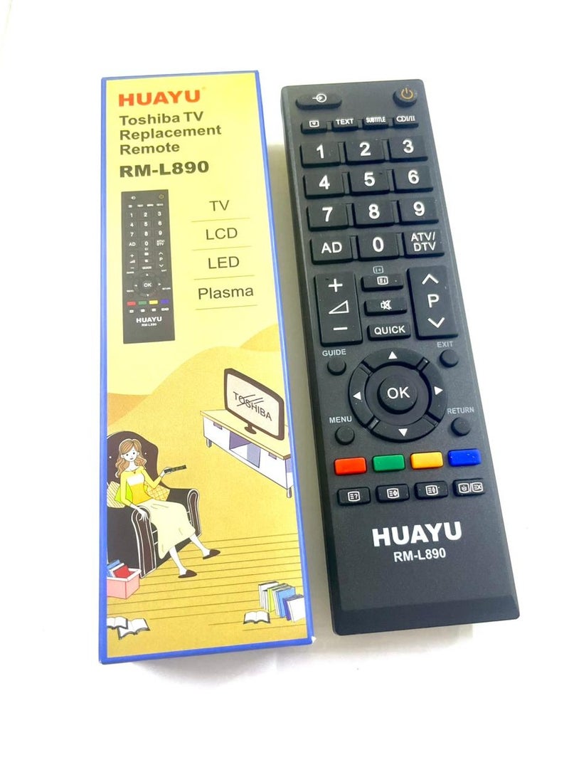 Huayu Universal Remote Control For Toshiba LCD/LED TV Black  - Image 1