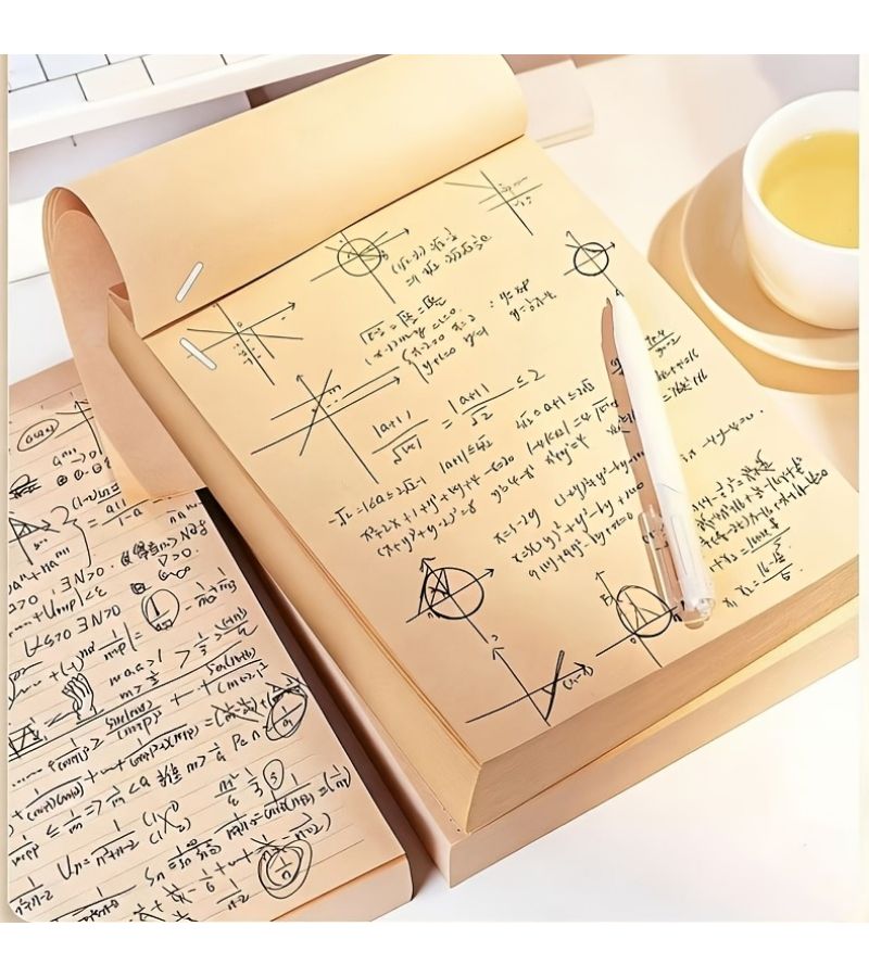 105 Sheets Brown Draft Paper Blank Calculation Drawing Paper Affordable Packaging Mathematical Calculation Color More Eye Friendly - Image 1