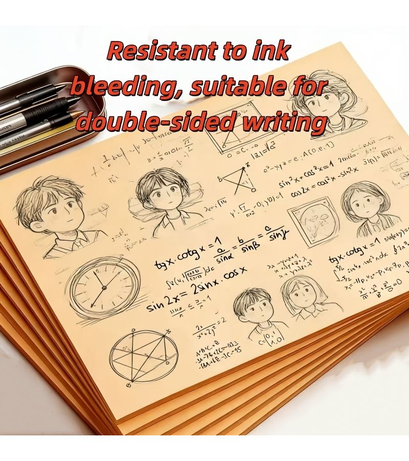 105 Sheets Brown Draft Paper Blank Calculation Drawing Paper Affordable Packaging Mathematical Calculation Color More Eye Friendly - Image 4