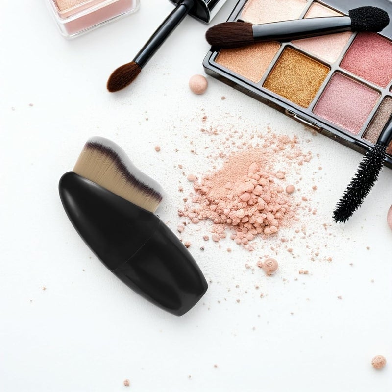 PRETYZOOM Foundation Brush and Body Makeup Brush for Women Dense Soft Black Synthetic Bristles Portable Liquid and Powder Foundation Blending Travel Face Makeup Tool - Image 5