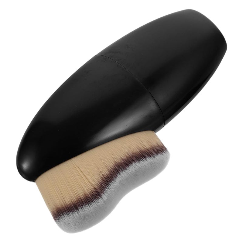 PRETYZOOM Foundation Brush and Body Makeup Brush for Women Dense Soft Black Synthetic Bristles Portable Liquid and Powder Foundation Blending Travel Face Makeup Tool - Image 1