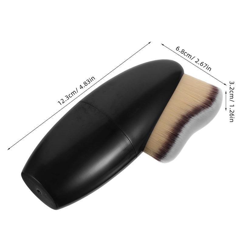 PRETYZOOM Foundation Brush and Body Makeup Brush for Women Dense Soft Black Synthetic Bristles Portable Liquid and Powder Foundation Blending Travel Face Makeup Tool - Image 2
