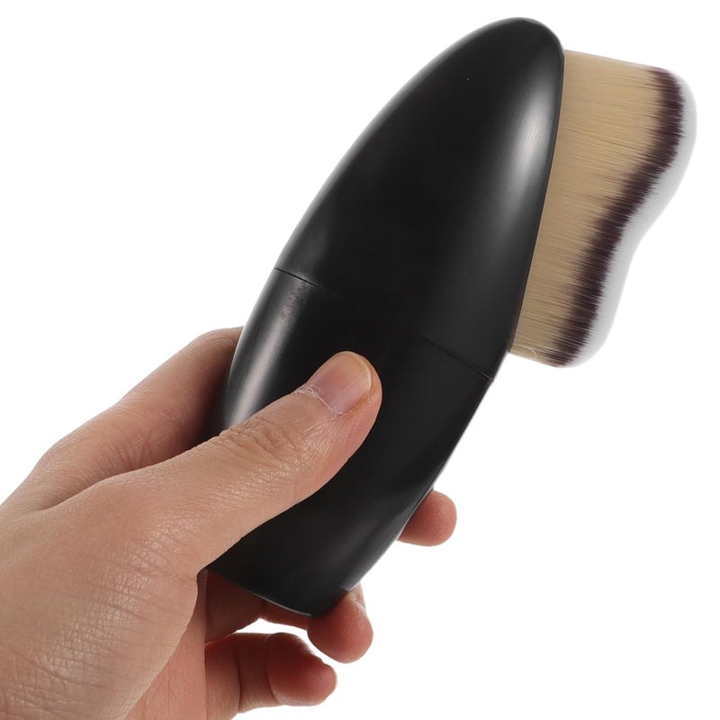 PRETYZOOM Foundation Brush and Body Makeup Brush for Women Dense Soft Black Synthetic Bristles Portable Liquid and Powder Foundation Blending Travel Face Makeup Tool - Image 4