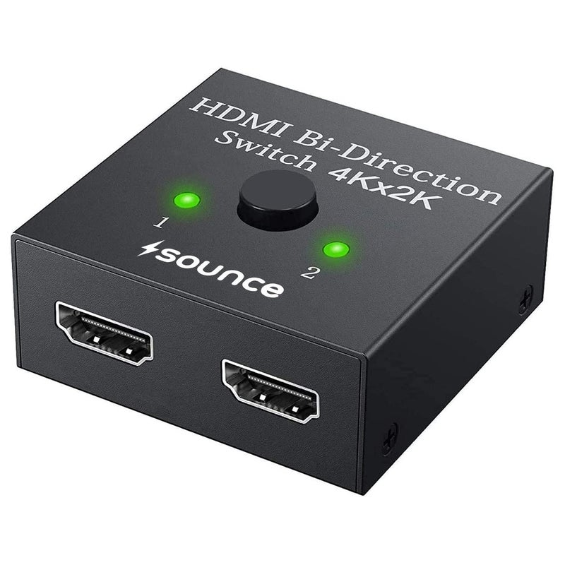 Sounce HDMI Switch 2 in 1 Out 4K 60hz HDMI Switcher 2 Port, Bi-Directional HDMI Switch Splitter 2 x 1/1 x 2, No Power Required, Sharing HD Video, PC Gaming Accessories - Image 1