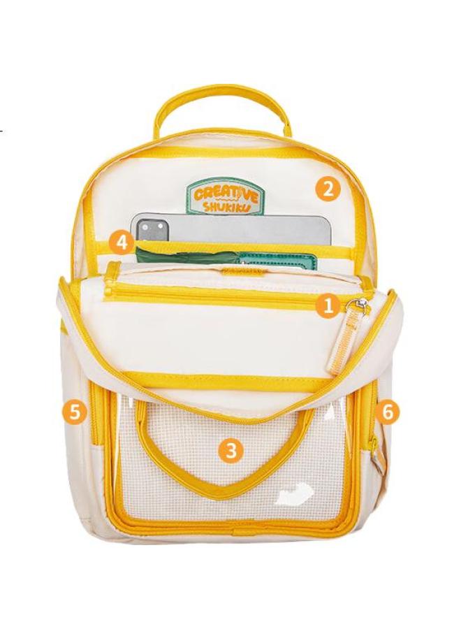 Shukiku Mini Biscuit Letter Backpack New Small Snack Pain Bag Lightweight Travel Backpack Second Element Valley Bag Peach - Image 2