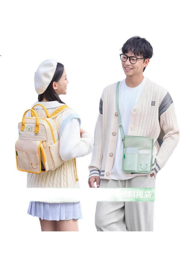 Shukiku Mini Biscuit Letter Backpack New Small Snack Pain Bag Lightweight Travel Backpack Second Element Valley Bag Peach - Image 3