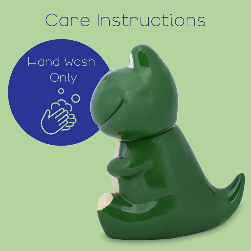 100 North Dolomite Ceramic 10.1 x 8.9 Everyday Cookie & Candy Jar with Airtight Lid: Perfect for Kitchen Canisters, Pet Treat Containers & Decorative Storage, Tyrannosaurus Rex Dinosaur - Image 3
