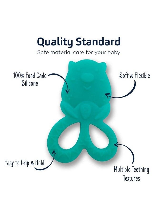 BuddsBuddy 100% Bpa Free Soft Silicone Baby Teether For 3 To 6 Babies (Tylo Cyan)  - Image 4