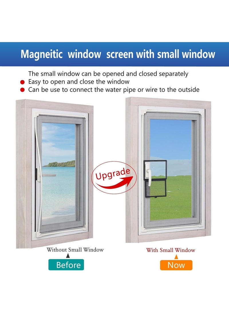 SOLARAE DIY Adjustable Magnetic Fly Screen Window, 75 X 150cm Small Magnetic Window Screen, Ultra Seal Shuts Automatically Mosquito Insects Magnetic Fly Screen, Without Drilling Easy to Install, Grey - Image 2