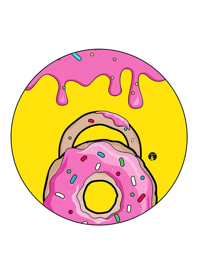 RKN Donut Printed Mouse Pad  Round  Multicolour