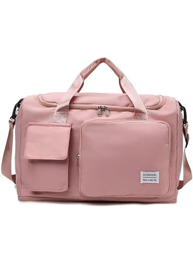 شنطة دفل على الامتعة قابلة للطي للسفر عطلة نهاية الاسبوع للنساء خفيفة الوزن بحزام كتف مزدوج توت رياضية لصالة الالعاب الرياضية من البوليستر - Image 2