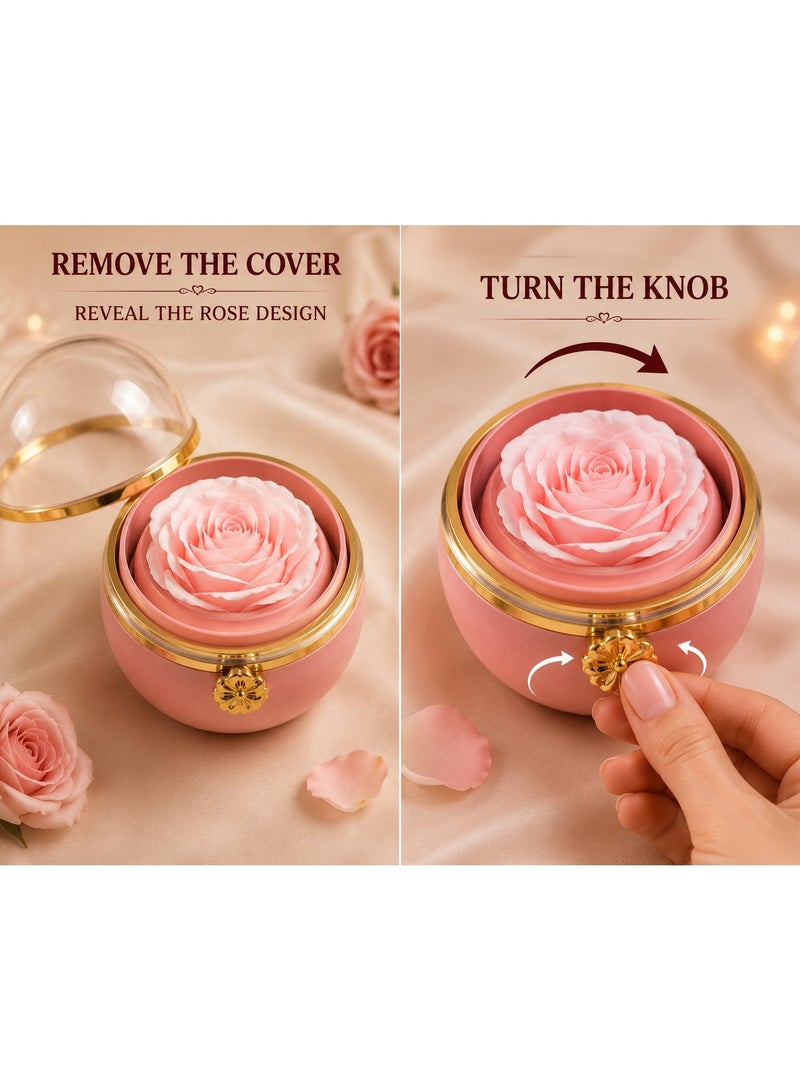 Pink Rose Surprise Gift Box For Lovers Necklace Jewelry Gifts Engagement Wedding Anniversary Romantic Occasions - Image 4