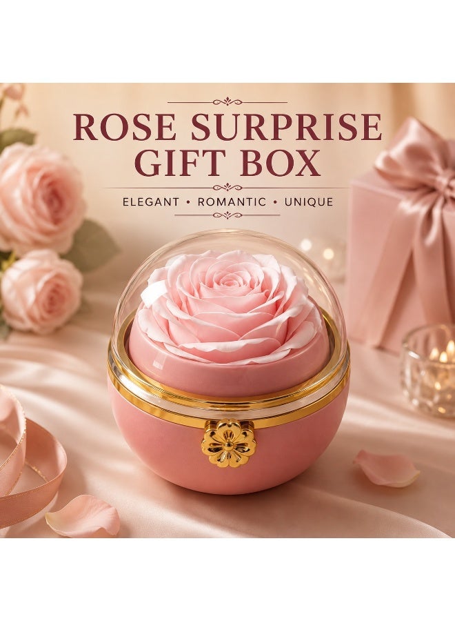 Pink Rose Surprise Gift Box For Lovers Necklace Jewelry Gifts Engagement Wedding Anniversary Romantic Occasions - Image 2
