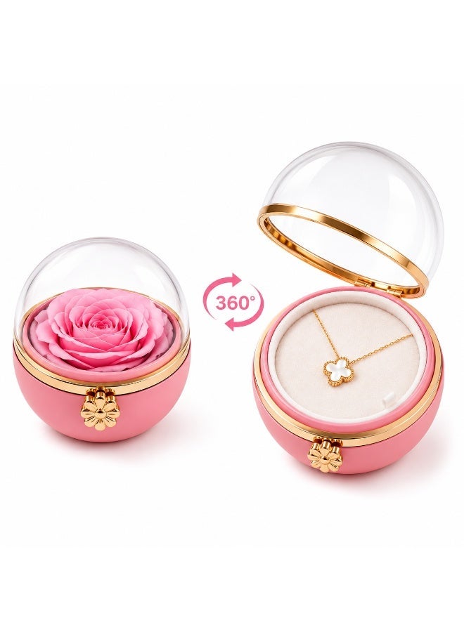 Pink Rose Surprise Gift Box For Lovers Necklace Jewelry Gifts Engagement Wedding Anniversary Romantic Occasions - Image 5