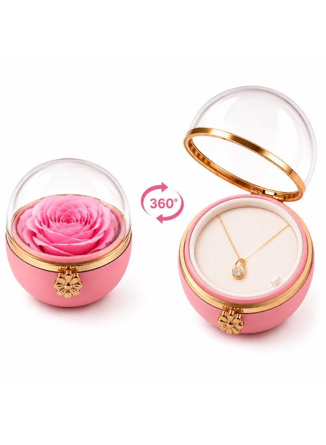 Pink Rose Surprise Gift Box For Lovers Necklace Jewelry Gifts Engagement Wedding Anniversary Romantic Occasions - Image 1