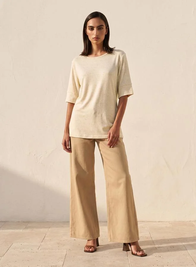 Iconic  Iconic Regular Fit T Shirt With Crew Neck for Women | Best Price UAE