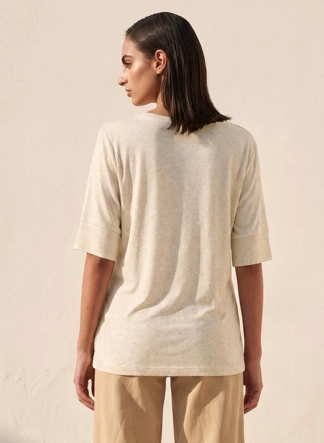 Iconic  Iconic Regular Fit T Shirt With Crew Neck for Women | Best Price UAE